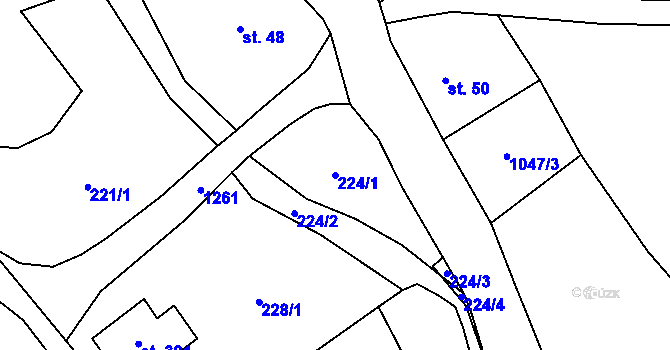 Parcela st. 224/1 v KÚ Lampertice, Katastrální mapa