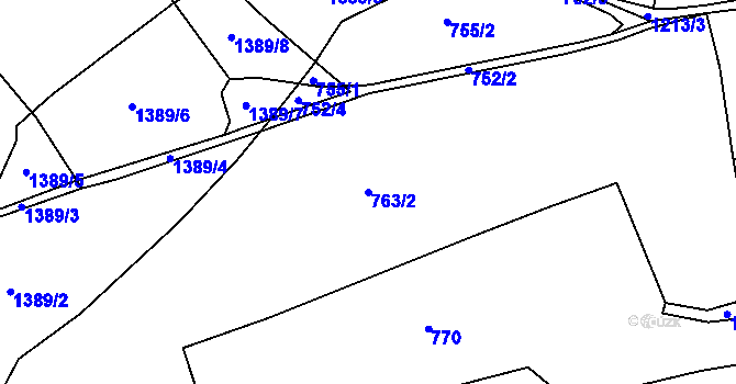 Parcela st. 763/2 v KÚ Lampertice, Katastrální mapa