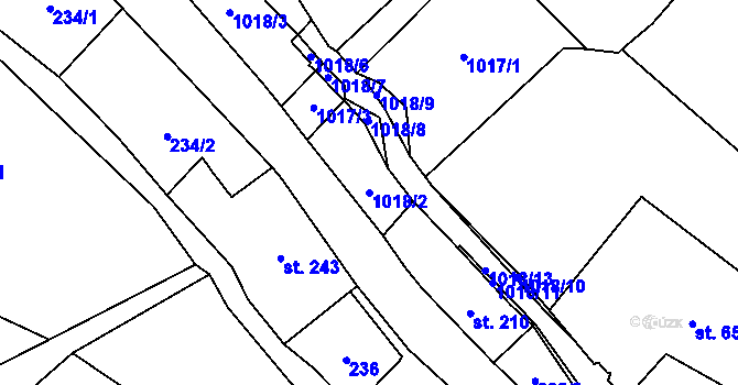 Parcela st. 1018/2 v KÚ Lampertice, Katastrální mapa
