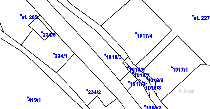 Parcela st. 1018/3 v KÚ Lampertice, Katastrální mapa