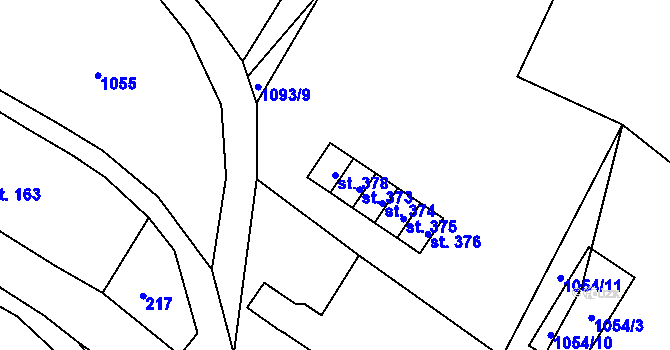 Parcela st. 378 v KÚ Lampertice, Katastrální mapa