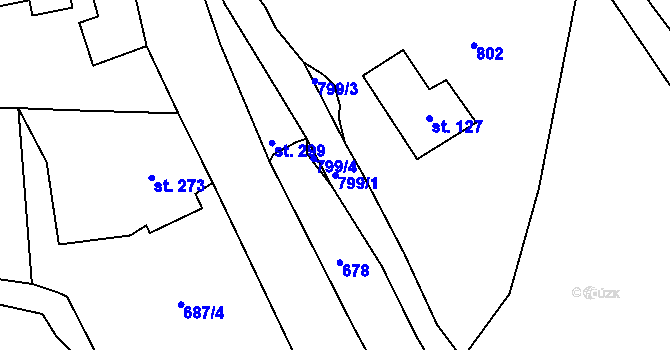 Parcela st. 799/1 v KÚ Lampertice, Katastrální mapa