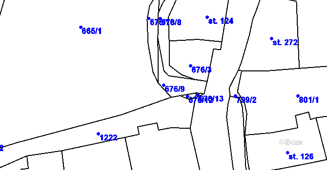 Parcela st. 676/9 v KÚ Lampertice, Katastrální mapa