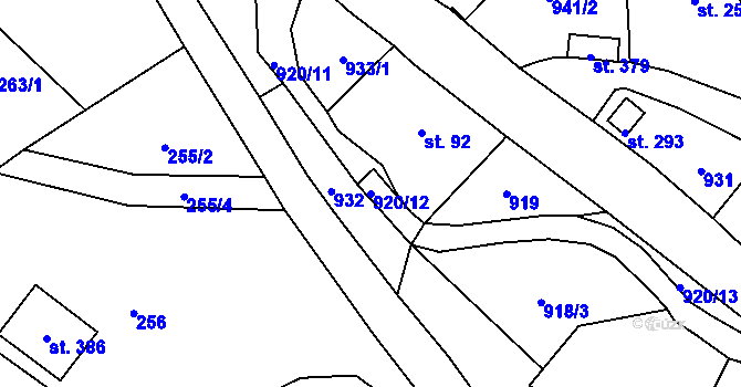 Parcela st. 920/12 v KÚ Lampertice, Katastrální mapa