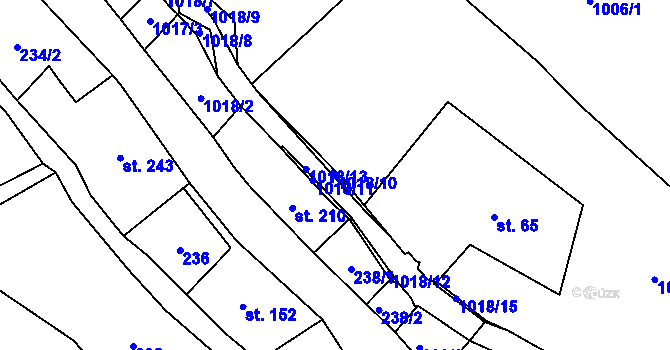Parcela st. 1018/10 v KÚ Lampertice, Katastrální mapa