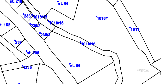 Parcela st. 1018/16 v KÚ Lampertice, Katastrální mapa