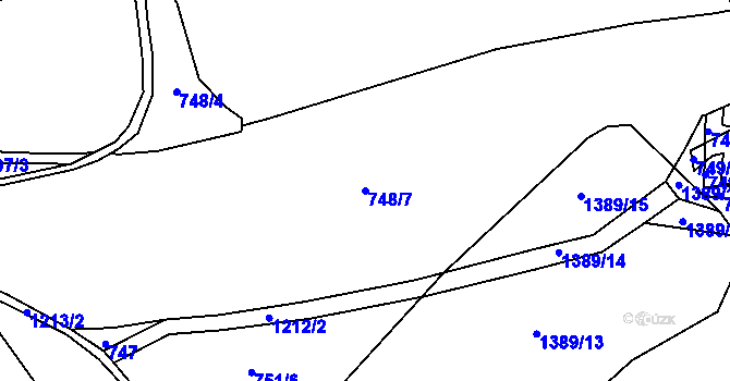 Parcela st. 748/7 v KÚ Lampertice, Katastrální mapa