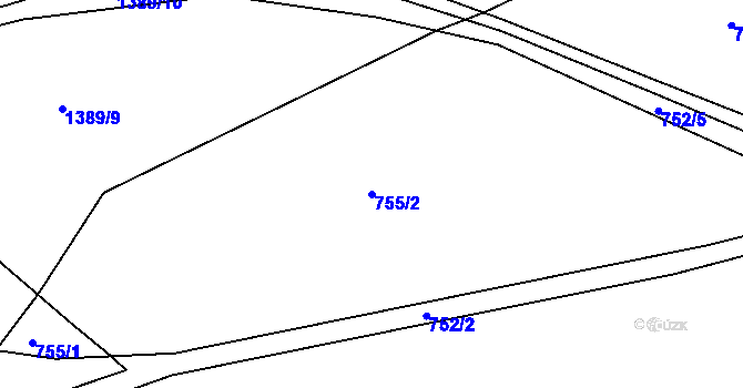 Parcela st. 755/2 v KÚ Lampertice, Katastrální mapa