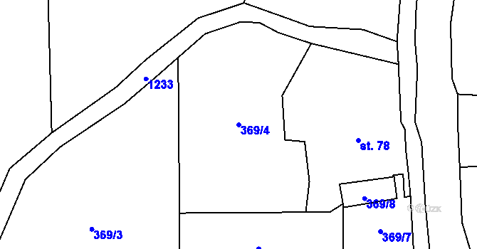 Parcela st. 369/4 v KÚ Lampertice, Katastrální mapa
