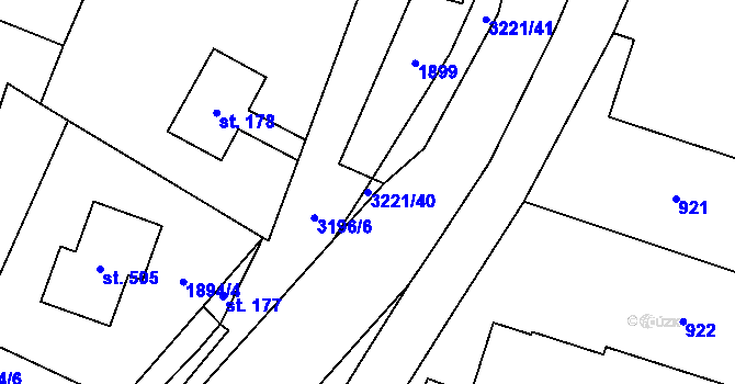 Parcela st. 3221/40 v KÚ Bernartice u Javorníka, Katastrální mapa
