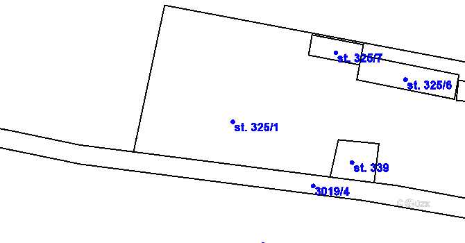 Parcela st. 325/1 v KÚ Bernartice u Javorníka, Katastrální mapa