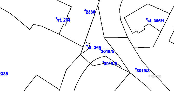 Parcela st. 369 v KÚ Bernartice u Javorníka, Katastrální mapa