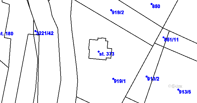 Parcela st. 373 v KÚ Bernartice u Javorníka, Katastrální mapa