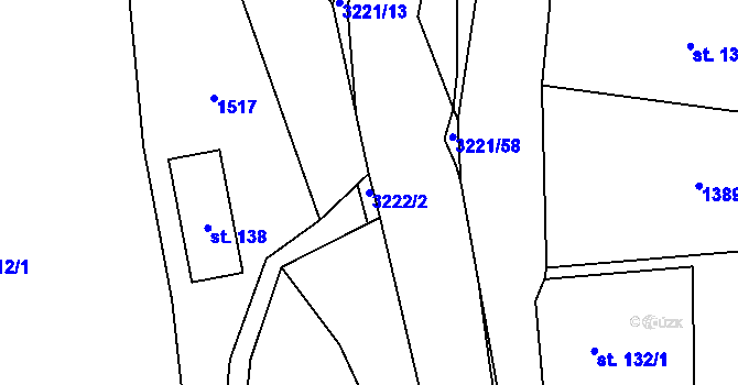 Parcela st. 3222/2 v KÚ Bernartice u Javorníka, Katastrální mapa