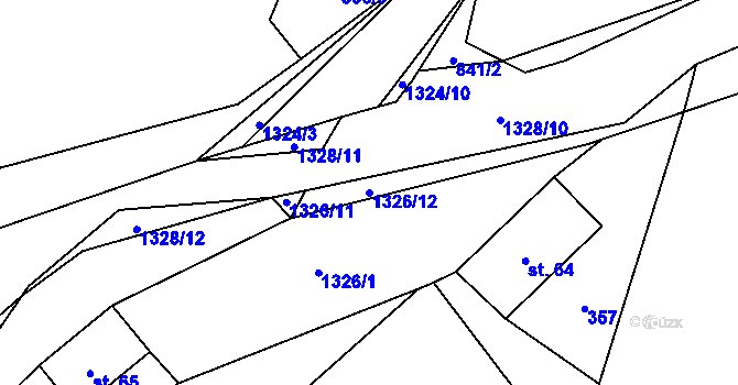 Parcela st. 1326/12 v KÚ Buková u Bernartic, Katastrální mapa