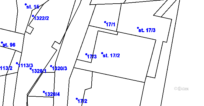 Parcela st. 17/2 v KÚ Buková u Bernartic, Katastrální mapa