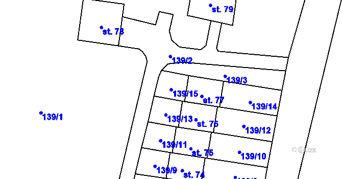 Parcela st. 139/15 v KÚ Horní Heřmanice u Bernartic, Katastrální mapa