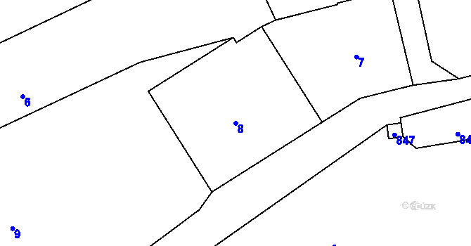 Parcela st. 8 v KÚ Bernartice nad Odrou, Katastrální mapa