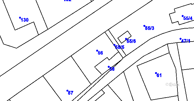 Parcela st. 56 v KÚ Bernartice nad Odrou, Katastrální mapa