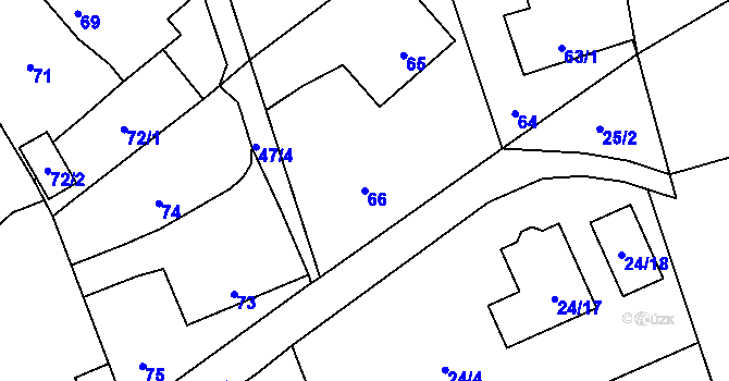Parcela st. 66 v KÚ Bernartice nad Odrou, Katastrální mapa