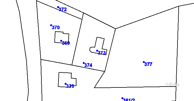 Parcela st. 373 v KÚ Bernartice nad Odrou, Katastrální mapa