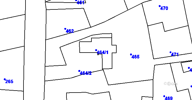 Parcela st. 464/1 v KÚ Bernartice nad Odrou, Katastrální mapa