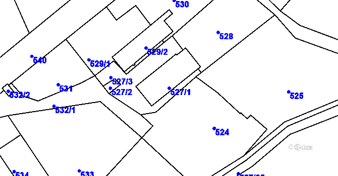 Parcela st. 527/1 v KÚ Bernartice nad Odrou, Katastrální mapa