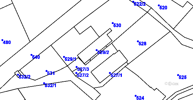 Parcela st. 529/2 v KÚ Bernartice nad Odrou, Katastrální mapa