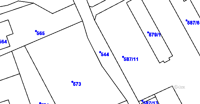 Parcela st. 544 v KÚ Bernartice nad Odrou, Katastrální mapa