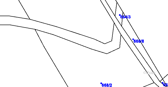 Parcela st. 664/2 v KÚ Bernartice nad Odrou, Katastrální mapa