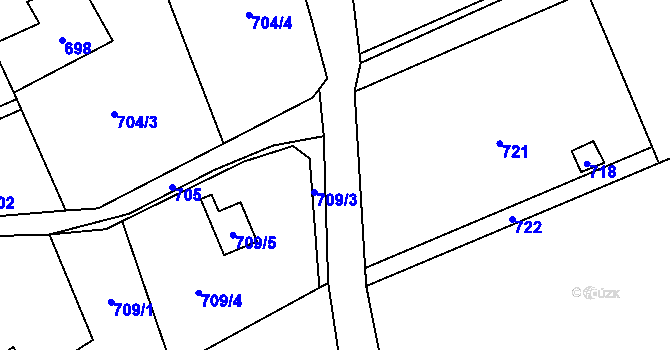 Parcela st. 714 v KÚ Bernartice nad Odrou, Katastrální mapa