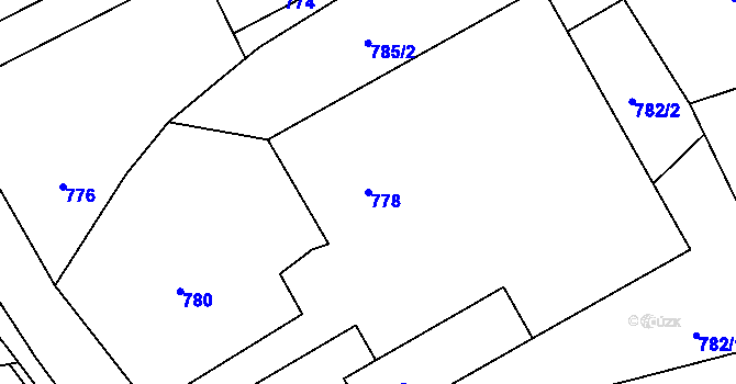 Parcela st. 778 v KÚ Bernartice nad Odrou, Katastrální mapa
