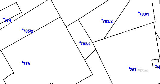 Parcela st. 782/2 v KÚ Bernartice nad Odrou, Katastrální mapa