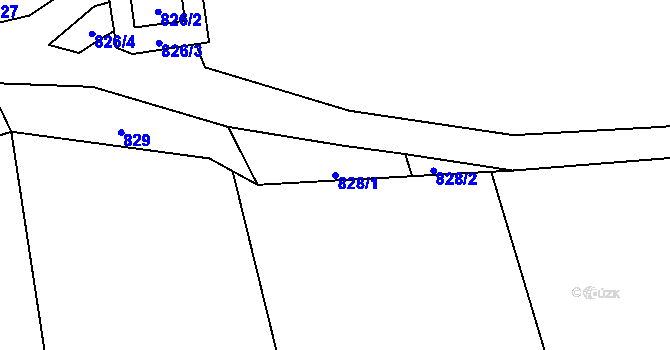 Parcela st. 828/1 v KÚ Bernartice nad Odrou, Katastrální mapa
