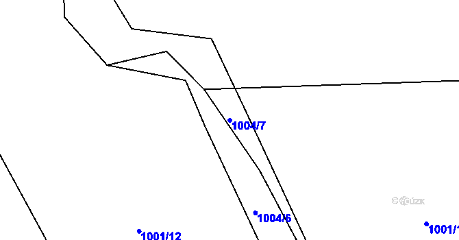 Parcela st. 1004/7 v KÚ Bernartice nad Odrou, Katastrální mapa