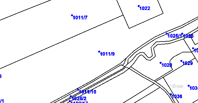 Parcela st. 1011/9 v KÚ Bernartice nad Odrou, Katastrální mapa