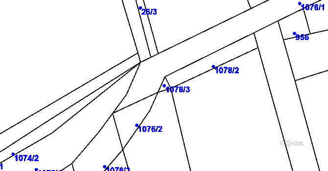 Parcela st. 1078/3 v KÚ Bernartice nad Odrou, Katastrální mapa