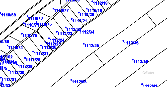 Parcela st. 1112/35 v KÚ Bernartice nad Odrou, Katastrální mapa