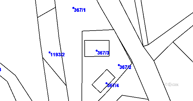 Parcela st. 367/3 v KÚ Bernartice nad Odrou, Katastrální mapa
