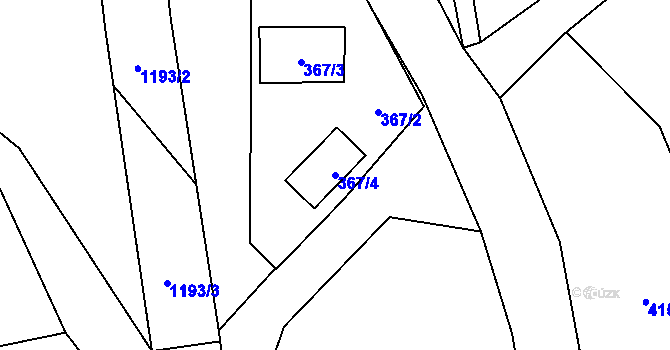 Parcela st. 367/4 v KÚ Bernartice nad Odrou, Katastrální mapa