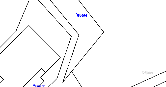Parcela st. 665/5 v KÚ Bernartice nad Odrou, Katastrální mapa
