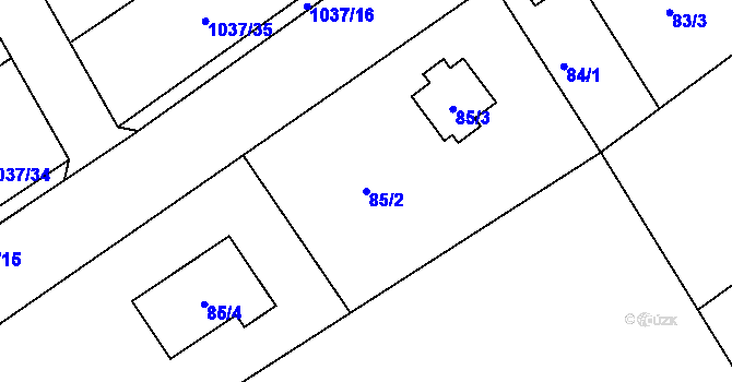 Parcela st. 85/2 v KÚ Bernartice nad Odrou, Katastrální mapa