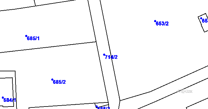 Parcela st. 714/2 v KÚ Bernartice nad Odrou, Katastrální mapa