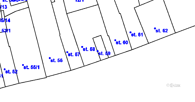 Parcela st. 59 v KÚ Beroun, Katastrální mapa