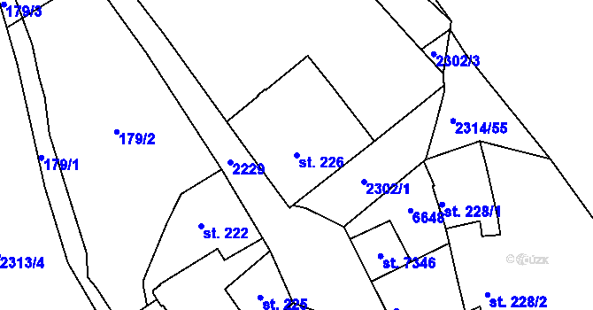 Parcela st. 226 v KÚ Beroun, Katastrální mapa