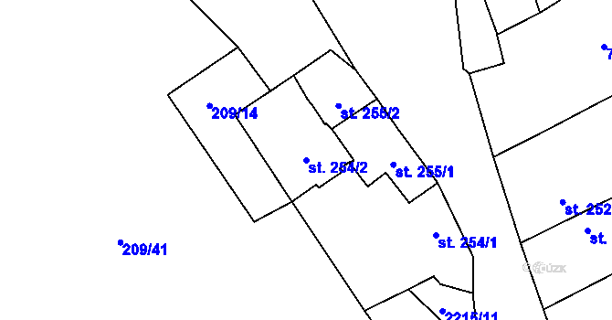 Parcela st. 254/2 v KÚ Beroun, Katastrální mapa