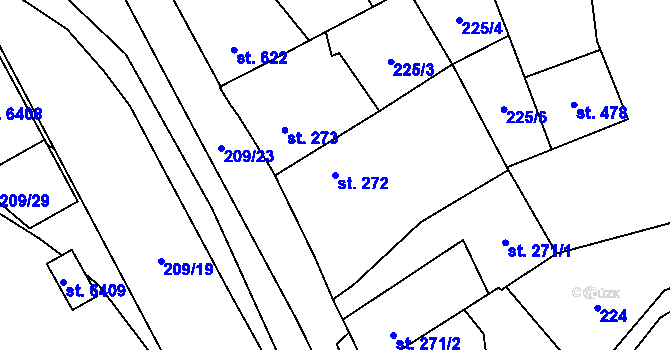 Parcela st. 272 v KÚ Beroun, Katastrální mapa