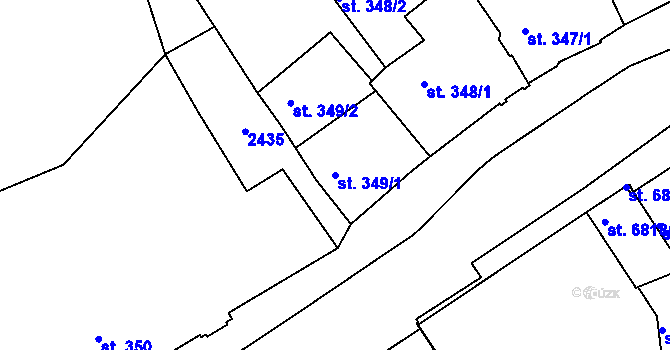 Parcela st. 349/1 v KÚ Beroun, Katastrální mapa