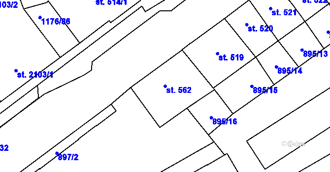 Parcela st. 562 v KÚ Beroun, Katastrální mapa