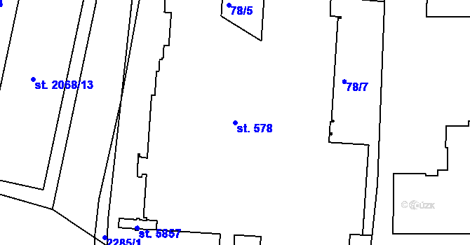 Parcela st. 578 v KÚ Beroun, Katastrální mapa